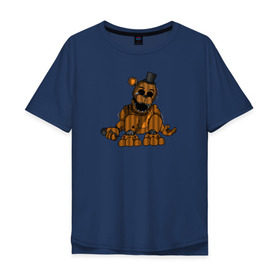 Мужская футболка хлопок Oversize с принтом Freddy в Курске, 100% хлопок | свободный крой, круглый ворот, “спинка” длиннее передней части | five nights at freddys | fnaf | фнаф