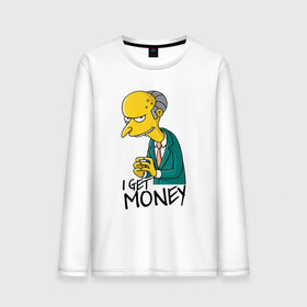 Мужской лонгслив хлопок с принтом Mr Burns get money в Курске, 100% хлопок |  | Тематика изображения на принте: get | i | money | simpsons
