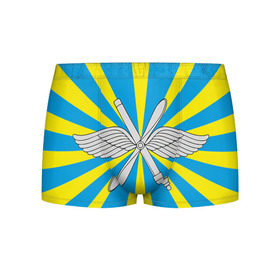 Мужские трусы 3D с принтом Флаг ВВС в Курске, 50% хлопок, 50% полиэстер | классическая посадка, на поясе мягкая тканевая резинка | авиатор | авиация | герб | летчику