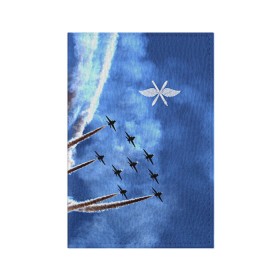 Обложка для паспорта матовая кожа с принтом Самолеты в небе в Курске, натуральная матовая кожа | размер 19,3 х 13,7 см; прозрачные пластиковые крепления | авиатор | авиация | ввс | герб | летчику | небо | самолет | флаг