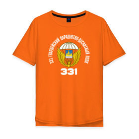 Мужская футболка хлопок Oversize с принтом 331 ПДП ВДВ в Курске, 100% хлопок | свободный крой, круглый ворот, “спинка” длиннее передней части | 331 й гвардейский парашютно десантный полкполк | 331пдп | вдв. десант