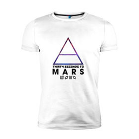 Мужская футболка премиум с принтом Thirty seconds to mars cosmos в Курске, 92% хлопок, 8% лайкра | приталенный силуэт, круглый вырез ворота, длина до линии бедра, короткий рукав | 30 | cosmos | mars | seconds | to