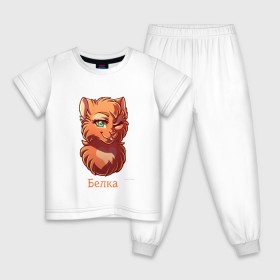 Детская пижама хлопок с принтом Коты - Воители. Белка в Курске, 100% хлопок |  брюки и футболка прямого кроя, без карманов, на брюках мягкая резинка на поясе и по низу штанин
 | 