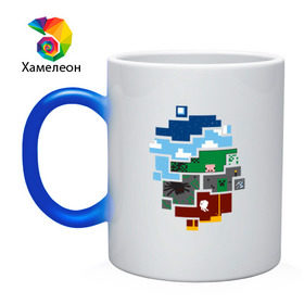 Кружка хамелеон с принтом Minecraft world в Курске, керамика | меняет цвет при нагревании, емкость 330 мл | майнкрафт | мир