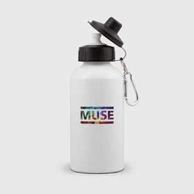 Бутылка спортивная с принтом Muse colour в Курске, металл | емкость — 500 мл, в комплекте две пластиковые крышки и карабин для крепления | muse