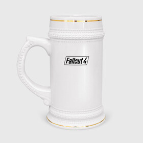 Кружка пивная с принтом Fallout 4 в Курске,  керамика (Материал выдерживает высокую температуру, стоит избегать резкого перепада температур) |  объем 630 мл | 
