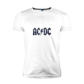Мужская футболка премиум с принтом AC DC Chrome в Курске, 92% хлопок, 8% лайкра | приталенный силуэт, круглый вырез ворота, длина до линии бедра, короткий рукав | ac dc