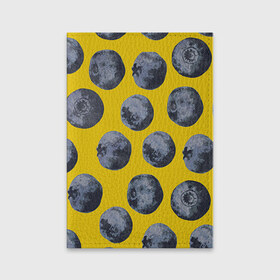 Обложка для паспорта матовая кожа с принтом Ягоды в Курске, натуральная матовая кожа | размер 19,3 х 13,7 см; прозрачные пластиковые крепления | Тематика изображения на принте: еда | черника | ягода