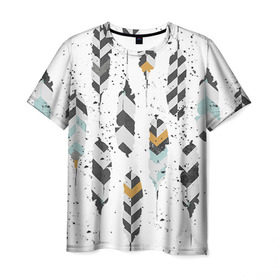 Мужская футболка 3D с принтом Перья в Курске, 100% полиэфир | прямой крой, круглый вырез горловины, длина до линии бедер | искусство | перо | перья