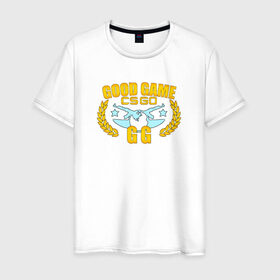 Мужская футболка хлопок с принтом Good Game CS GO GG в Курске, 100% хлопок | прямой крой, круглый вырез горловины, длина до линии бедер, слегка спущенное плечо. | хорошая играgg cs_go good_game