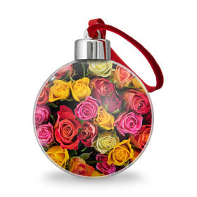 Ёлочный шар с принтом Цветы в Курске, Пластик | Диаметр: 77 мм | flower | девушкам | розы | цветочки | цветы
