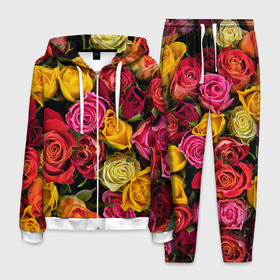 Мужской костюм 3D с принтом Цветы в Курске, 100% полиэстер | Манжеты и пояс оформлены тканевой резинкой, двухслойный капюшон со шнурком для регулировки, карманы спереди | flower | девушкам | розы | цветочки | цветы
