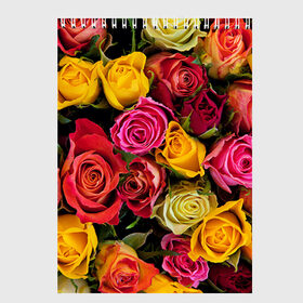 Скетчбук с принтом Цветы в Курске, 100% бумага
 | 48 листов, плотность листов — 100 г/м2, плотность картонной обложки — 250 г/м2. Листы скреплены сверху удобной пружинной спиралью | flower | девушкам | розы | цветочки | цветы