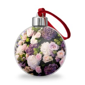 Ёлочный шар с принтом Цветы в Курске, Пластик | Диаметр: 77 мм | flower | девушкам | розы | цветочки | цветы
