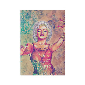 Обложка для паспорта матовая кожа с принтом Монро в Курске, натуральная матовая кожа | размер 19,3 х 13,7 см; прозрачные пластиковые крепления | Тематика изображения на принте: девушка | кино | мерлин | монро | мэрилин | цветы