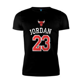 Мужская футболка премиум с принтом Jordan в Курске, 92% хлопок, 8% лайкра | приталенный силуэт, круглый вырез ворота, длина до линии бедра, короткий рукав | jordan
