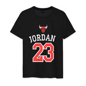 Мужская футболка хлопок с принтом Jordan в Курске, 100% хлопок | прямой крой, круглый вырез горловины, длина до линии бедер, слегка спущенное плечо. | jordan