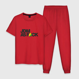 Мужская пижама хлопок с принтом JDM AS F*CK в Курске, 100% хлопок | брюки и футболка прямого кроя, без карманов, на брюках мягкая резинка на поясе и по низу штанин
 | fail crew