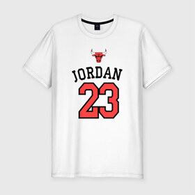 Мужская футболка премиум с принтом Jordan в Курске, 92% хлопок, 8% лайкра | приталенный силуэт, круглый вырез ворота, длина до линии бедра, короткий рукав | jordan