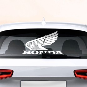 Наклейка на авто - для заднего стекла с принтом Honda в Курске, ПВХ | Точные размеры наклейки зависят от выбранного изображения (ширина не больше 75 мм, высота не больше 45 мм) | автобренд | лого | машина | хонда