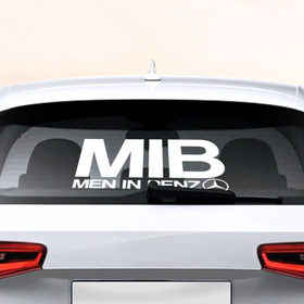 Наклейка на авто - для заднего стекла с принтом Mercedes в Курске, ПВХ | Точные размеры наклейки зависят от выбранного изображения (ширина не больше 75 мм, высота не больше 45 мм) | Тематика изображения на принте: автобренд | лого | машина | мерседес