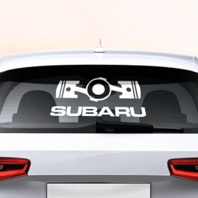 Наклейка на авто - для заднего стекла с принтом Subaru в Курске, ПВХ | Точные размеры наклейки зависят от выбранного изображения (ширина не больше 75 мм, высота не больше 45 мм) | автобренд | лого | машина | субару