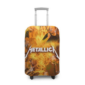 Чехол для чемодана 3D с принтом METALLICA в Курске, 86% полиэфир, 14% спандекс | двустороннее нанесение принта, прорези для ручек и колес | metallica | rock | металлика | метла | рок