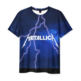 Мужская футболка 3D с принтом METALLICA в Курске, 100% полиэфир | прямой крой, круглый вырез горловины, длина до линии бедер | metallica | rock | металлика | рок