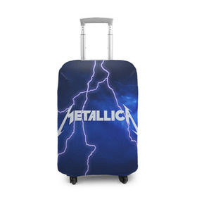 Чехол для чемодана 3D с принтом METALLICA в Курске, 86% полиэфир, 14% спандекс | двустороннее нанесение принта, прорези для ручек и колес | metallica | rock | металлика | рок