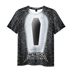 Мужская футболка 3D с принтом METALLICA в Курске, 100% полиэфир | прямой крой, круглый вырез горловины, длина до линии бедер | Тематика изображения на принте: металлика