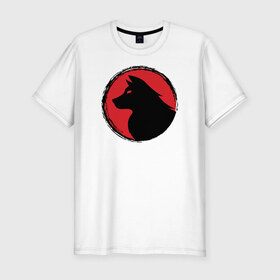 Мужская футболка премиум с принтом Знак волка в Курске, 92% хлопок, 8% лайкра | приталенный силуэт, круглый вырез ворота, длина до линии бедра, короткий рукав | волкволк