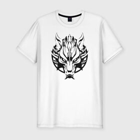 Мужская футболка премиум с принтом Демон волк в Курске, 92% хлопок, 8% лайкра | приталенный силуэт, круглый вырез ворота, длина до линии бедра, короткий рукав | волк демонволк