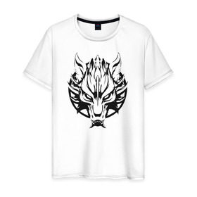 Мужская футболка хлопок с принтом Демон волк в Курске, 100% хлопок | прямой крой, круглый вырез горловины, длина до линии бедер, слегка спущенное плечо. | волк демонволк