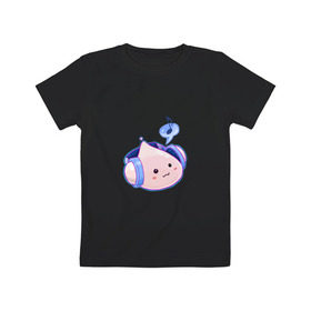 Детская футболка хлопок с принтом Poring в Курске, 100% хлопок | круглый вырез горловины, полуприлегающий силуэт, длина до линии бедер | игра | компьютерная | поринг | рагнарок