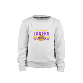 Детский свитшот хлопок с принтом Los Angeles Lakers в Курске, 100% хлопок | круглый вырез горловины, эластичные манжеты, пояс и воротник | basketball | lakers | баскетболл | лос анджелес | нба