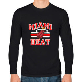 Мужской лонгслив хлопок с принтом Miami Heat в Курске, 100% хлопок |  | Тематика изображения на принте: basketball | nba | баскетболл | майами | нба | хит