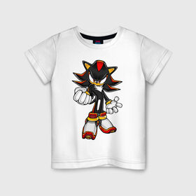 Детская футболка хлопок с принтом Sonic Shadow в Курске, 100% хлопок | круглый вырез горловины, полуприлегающий силуэт, длина до линии бедер | sega | sonic shadow | sonic shadow  персонаж серии sonic the hedgehogsonic | еж
