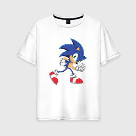 Женская футболка хлопок Oversize с принтом Sonic the Hedgehog в Курске, 100% хлопок | свободный крой, круглый ворот, спущенный рукав, длина до линии бедер
 | sonic | sonic the hedgehogсега | олдскул | соник