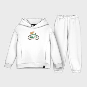 Детский костюм хлопок Oversize с принтом Корги на велосипеде в Курске,  |  | велосипед | корги | собака