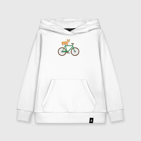 Детская толстовка хлопок с принтом Корги на велосипеде в Курске, 100% хлопок | Круглый горловой вырез, эластичные манжеты, пояс, капюшен | велосипед | корги | собака