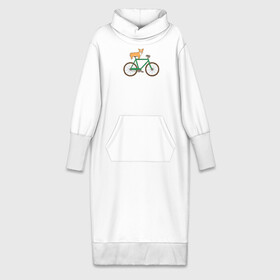 Платье удлиненное хлопок с принтом Корги на велосипеде в Курске,  |  | Тематика изображения на принте: велосипед | корги | собака