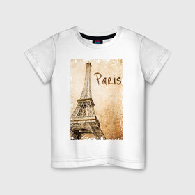 Детская футболка хлопок с принтом Paris (retro style) в Курске, 100% хлопок | круглый вырез горловины, полуприлегающий силуэт, длина до линии бедер | 
