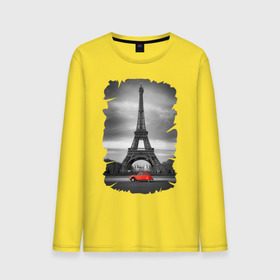 Мужской лонгслив хлопок с принтом Эйфелева башня в Курске, 100% хлопок |  | france | paris | париж | франция | эйфелева башня