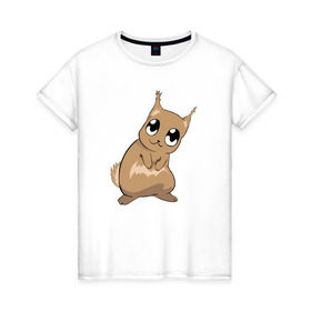 Женская футболка хлопок с принтом Squirrel в Курске, 100% хлопок | прямой крой, круглый вырез горловины, длина до линии бедер, слегка спущенное плечо | 