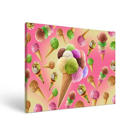 Холст прямоугольный с принтом Мороженое в Курске, 100% ПВХ |  | cream | ice | icecream | вкусная | еда | мороженое | рожок