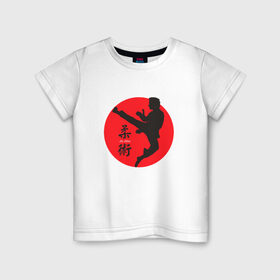 Детская футболка хлопок с принтом Джиу-джитсу в Курске, 100% хлопок | круглый вырез горловины, полуприлегающий силуэт, длина до линии бедер | Тематика изображения на принте: боевые искусства | джиу джитсуджиу джитсу | самурай | япония