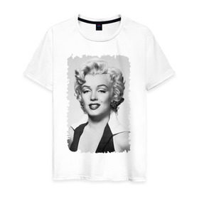 Мужская футболка хлопок с принтом Мэрилин Монро (Marilyn Monroe) в Курске, 100% хлопок | прямой крой, круглый вырез горловины, длина до линии бедер, слегка спущенное плечо. | Тематика изображения на принте: marilyn monroe | актриса | мэрилин монро | певица