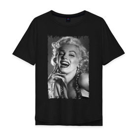 Мужская футболка хлопок Oversize с принтом Marilyn Monroe в Курске, 100% хлопок | свободный крой, круглый ворот, “спинка” длиннее передней части | marilyn monroe | актриса | мэрилин монро | певица