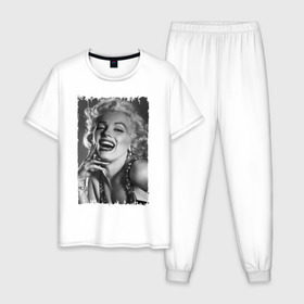 Мужская пижама хлопок с принтом Marilyn Monroe в Курске, 100% хлопок | брюки и футболка прямого кроя, без карманов, на брюках мягкая резинка на поясе и по низу штанин
 | marilyn monroe | актриса | мэрилин монро | певица