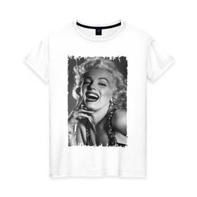 Женская футболка хлопок с принтом Marilyn Monroe в Курске, 100% хлопок | прямой крой, круглый вырез горловины, длина до линии бедер, слегка спущенное плечо | marilyn monroe | актриса | мэрилин монро | певица